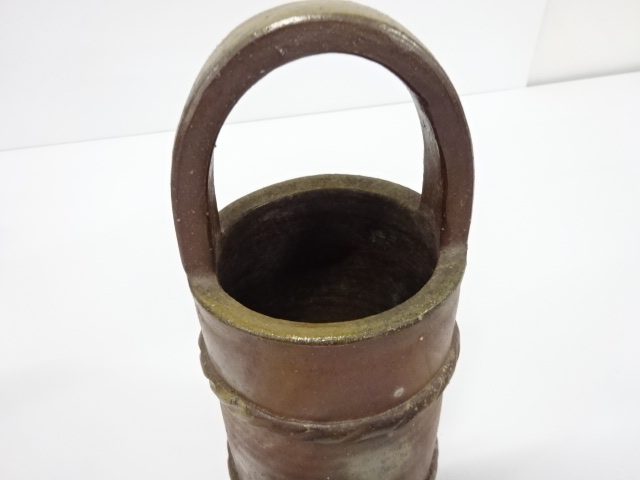  備前焼　森宝山窯　宝山造　手付花入